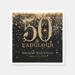 ファイブティー・アンド・ファビュラス 名前入り 50歳の誕生日パーティー スタンダードカクテルナプキン