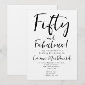 ファイブティー・アンド・ファビュラス 誕生日おめでとう 50歳 招待状 (正面/裏面)