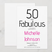 ファイブティー＆ファビュラスな50歳の誕生日パーティー 招待状 (正面/裏面)