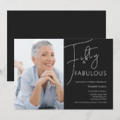 ファイブティ・アンド・ファビュラスな50歳の誕生日パーティー 招待状 (正面/裏面)