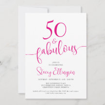 ファイブティ アンド ファビュラス スクリプト ピンク 50歳の誕生日パーティー