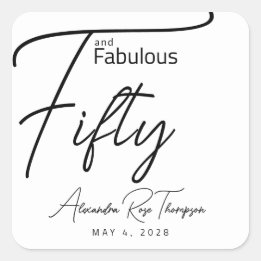 ファイブティ アンド ファビュラス スクリプト 50歳の誕生日パーティー スクエアシール