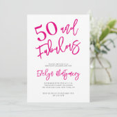ファイブティ・アンド・ファビュラス ピンクの50歳の誕生日パーティー 招待状 (スタンド正面)