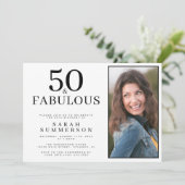 ファイブティ・アンド・ファビュラス・フォト 50歳の誕生日パーティー 招待状 (スタンド正面)