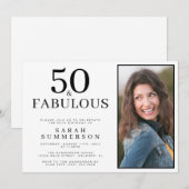 ファイブティ・アンド・ファビュラス・フォト 50歳の誕生日パーティー 招待状 (正面/裏面)