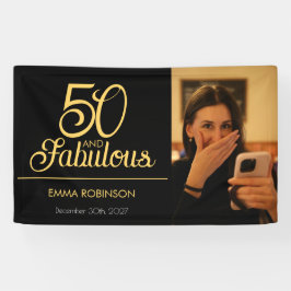 ファイブティ・アンド・ファビュラス・フォト 50歳の誕生日パーティー 横断幕