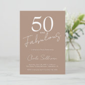 ファイブティ・アンド・ファビュラス ブラウン 50歳の誕生日パーティー 招待状 (スタンド正面)