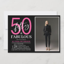 ファイブティ・アンド・ファビュラス ブラック スクリプト 50歳の誕生日 写真入り