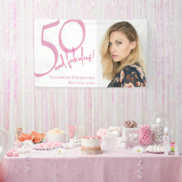 ファイブティ・アンド・ファビュラス・ボールド・フォト 50歳の誕生日パーティー 横断幕
