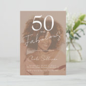 ファイブティ・アンド・ファビュラス 写真 50歳の誕生日パーティー 招待状 (スタンド正面)