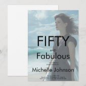 ファイブティ・アンド・ファビュラス 写真 50歳の誕生日パーティー 招待状 (正面/裏面)