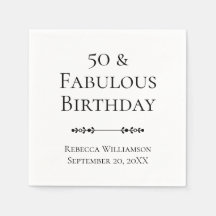 ファイブティ・アンド・ファビュラス 名前入り 50歳の誕生日パーティー