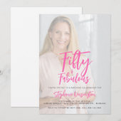 ファイブティ・アンド・ファビュラス 50歳の誕生日パーティー 招待状 (正面/裏面)