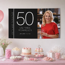 ファイブティ・アンド・ファビュラス 50歳の誕生日フォトポスター 横断幕