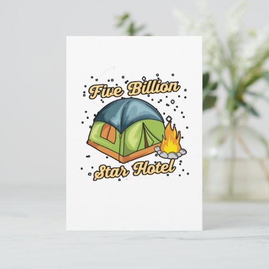 ファイブディオンスターホテルキャンピングキャンパーテントギフト サンキューカード (スタンド正面)