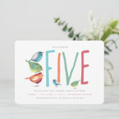 ファイブバーディー5歳の誕生日パーティーの招待状 招待状 (スタンド正面)