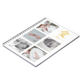 ファイブファミリーフォトコラージュ金ゴールドグリッターラブ愛 ノートブック (左側)