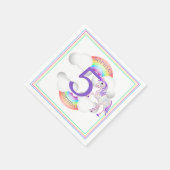 ファイブフィフスユニコーンエイジレインボー誕生日 スタンダードカクテルナプキン (角)