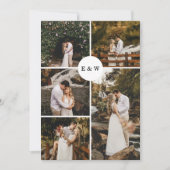 ファイブフォトコラージュモダン結婚式招待状 招待状 (正面)