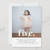 ファイブフォトファースト誕生日招待状 招待状 (正面)
