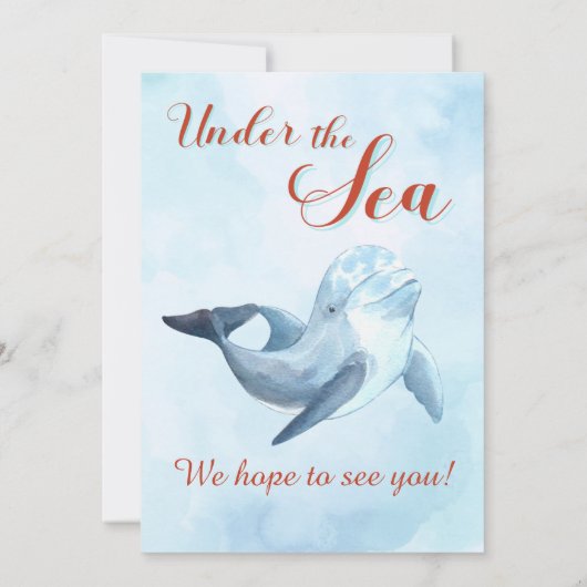 ファイブブラウンマーメイドの5番目の誕生日の女の子にダイビング 招待状 (裏面)