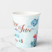 ファイブブラウンマーメイドの5番目の誕生日の女の子にダイビング 紙コップ (裏面)