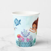 ファイブブラウンマーメイドの5番目の誕生日の女の子にダイビング 紙コップ (右)