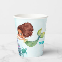 ファイブブラウンマーメイドの5番目の誕生日の女の子にダイビング 紙コップ