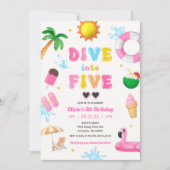ファイブプールパーティーガール5thバースデーパーティーに飛び込む 招待状 (正面)