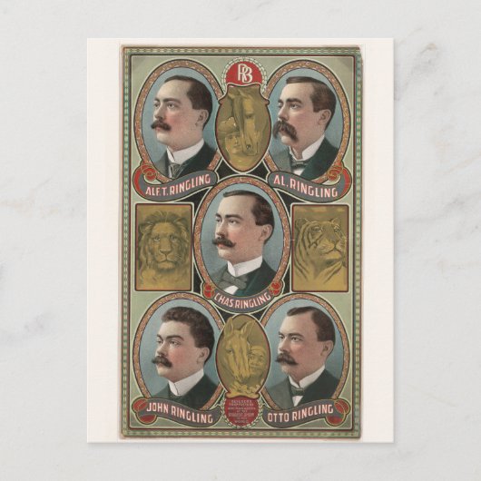 ファイブリンリングブラザーズバストポートレート ポストカード (正面)