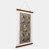 ファイブリンリングブラザーズバストポートレート 吊り下げ型タペストリー (傾斜あり)