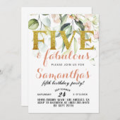 ファイブ&ファブルースガールズ誕生日招待状 招待状 (正面/裏面)