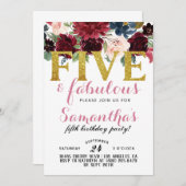 ファイブ&ファブルースガールズ誕生日招待状 招待状 (正面/裏面)