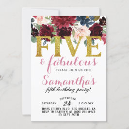 ファイブ&ファブルースガールズ誕生日招待状 招待状