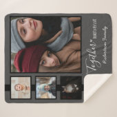 ファイブ·フォト·コラージュ·トゥ·ファミリー シェルパブランケット (正面(横))