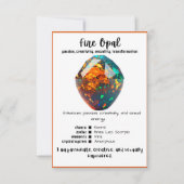 ファイヤーオパール クリスタル ミーニング カード (正面)