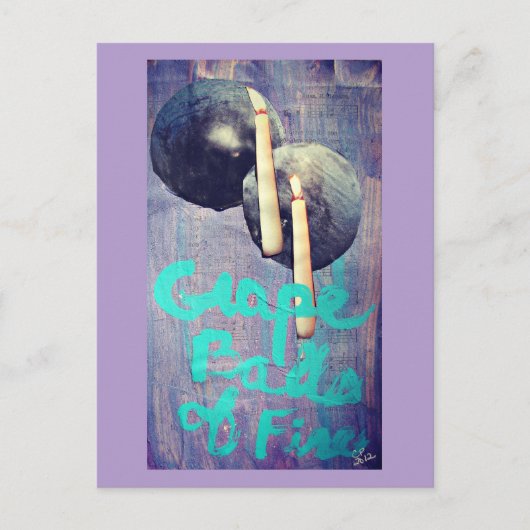 ファイヤーコラージュのぶどう玉 ポストカード (正面)