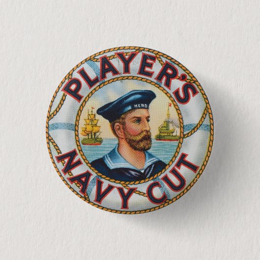ファイヤーネイビーカット 缶バッジ (正面)