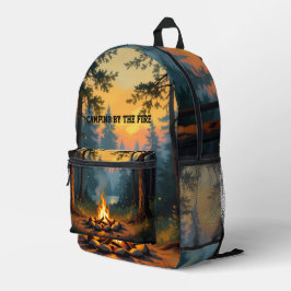 ファイヤーバックパックでキャンプ プリントバックパック