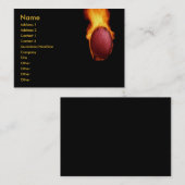 ファイヤービジネスカード上のゴルフボール 名刺 (正面/裏面)