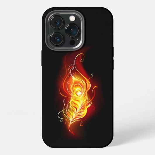 ファイヤー+クジャクの羽 iPhoneケース (裏面)