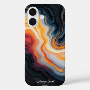 ファイリースワール抽象芸術はっきりした- & Dynamic Art iPhone 16ケース