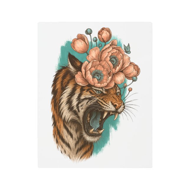 ファイリータイガー開花 メタルプリント (正面)