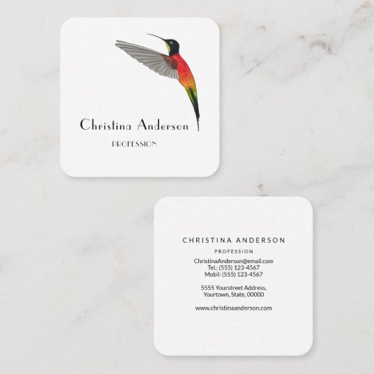 ファイリートパーズハミングバードビジネスカード スクエア名刺 (正面/裏面)