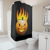 ファイリーハロウィーンパンプキン顔 シャワーカーテン (インサイチュ)