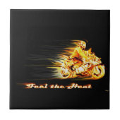 ファイリーバイクもしくは自転車に乗る人オートバイファンタジーアート タイル (正面)