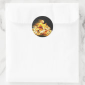 ファイリーバイクもしくは自転車に乗る人オートバイファンタジーアート ラウンドシール (バッグ)