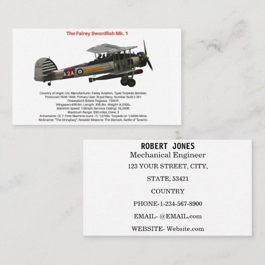 ファイリーメカジキMk.1名刺 名刺 (正面/裏面)