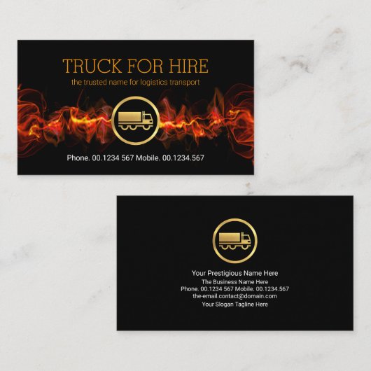 ファイリーレッド稲妻ホームムービングトラック輸送 名刺 (正面/裏面)