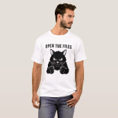 "ファイルを公開せよ" 怒りの黒猫の拳 - メンズ Tシャツ (正面フル)